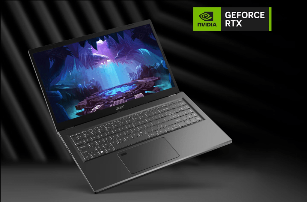 Acer Aspire 5 laptop open on desk